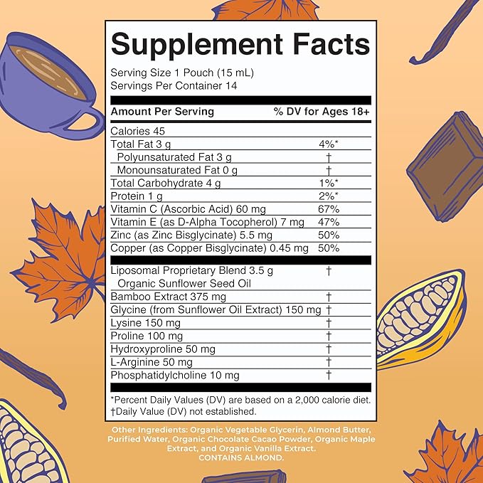 MaryRuth Organics Collagen Booster Liposomal | Sugar Free | Liquid Collagen Booster with Vitamin C, E, Zinc, Copper & Silica | Skin Care & Joint Support | Vegan | Non-GMO | Gluten Free | 14 Servings