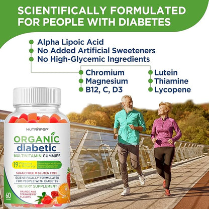 Premium Multivitamin Chewable Gummies for Women & Men - Sugar-Free & Gluten Free Supplement Vitamins - Calcium Magnesium Zinc Manganese Thiamine Biotin…