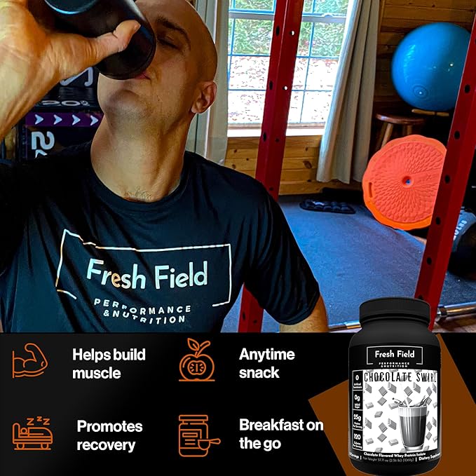 Chocolate Protein Powder - All Natural Whey Protein Powder - Gluten Free Protein Isolate (25 gm) - Soy & Sugar Free Isolate Whey Protein - 30 Servings with One Scoop Size