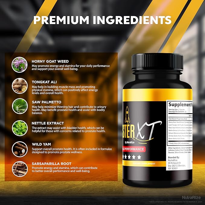 Booster XT for Men, Booster XT Male Enhancing Capsules, Premium Formula to Support Daily Energy & Peak Performance, Multivitamin Pills for Overall Health, BoosterXT Reviews (60 Capsules)