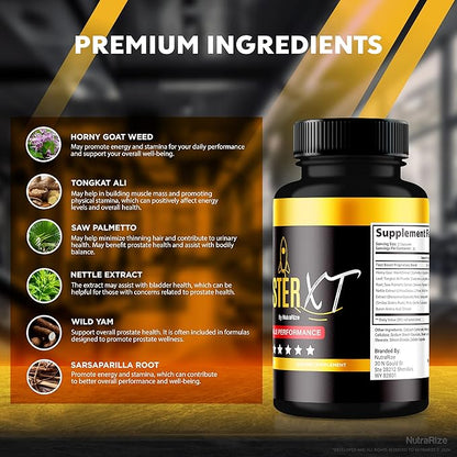 Booster XT for Men, Booster XT Male Enhancing Capsules, Premium Formula to Support Daily Energy & Peak Performance, Multivitamin Pills for Overall Health, BoosterXT Reviews (60 Capsules)
