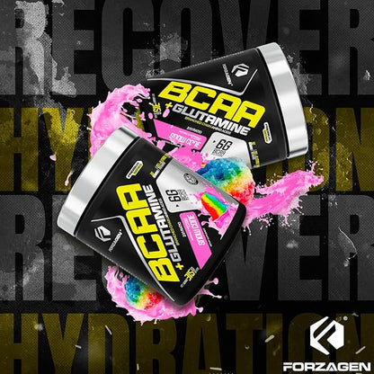 Forzagen BCAAS Amino Acids Powder with Glutamine BCAA Powder, Branched Chain Amino Acids Supplements Powder, BCAA Lean Energy Pre Workout - Post Workout Muscle Recovery Powder, 30 Servings