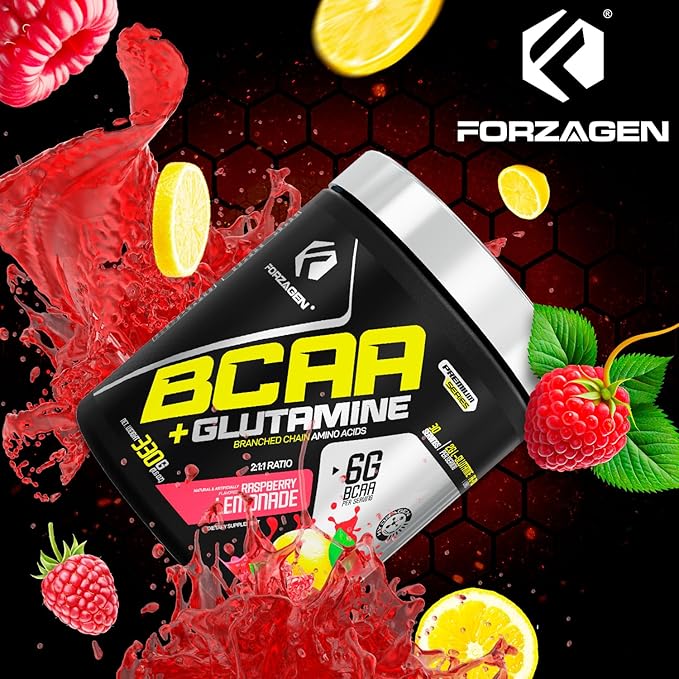 Forzagen BCAAS Amino Acids Powder with Glutamine BCAA Powder, Branched Chain Amino Acids Supplements Powder, BCAA Lean Energy Pre Workout - Post Workout Muscle Recovery Powder, 30 Servings