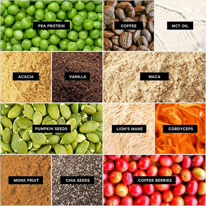 Truvani Protein + Energy Drink Mix with 87mg Caffeine | Vanilla Latte | 12g Organic Plant Based Protein | 20 Servings | USDA Organic Coffee Powder & Adaptogens | Gluten & Dairy Free | Vegan | Non-GMO