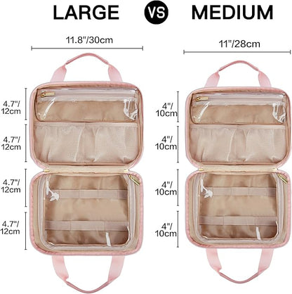 Leudes Travel Pill Bottle Organizer,Medicine Organizer and Storage,Home Medication Bag, Cases,Carrier for Pills,Vitamin,Fish Oil,Supplements for Women and Men (Medium, Pink)