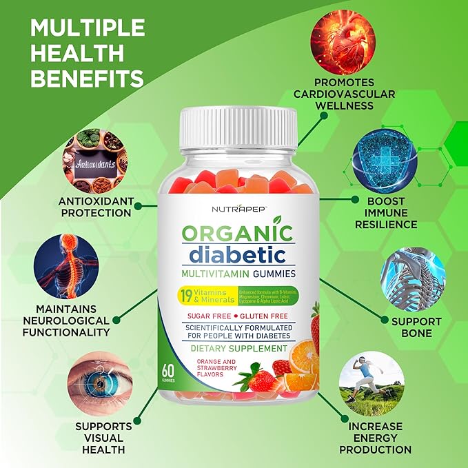 Premium Multivitamin Chewable Gummies for Women & Men - Sugar-Free & Gluten Free Supplement Vitamins - Calcium Magnesium Zinc Manganese Thiamine Biotin…