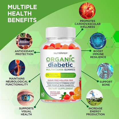 Premium Multivitamin Chewable Gummies for Women & Men - Sugar-Free & Gluten Free Supplement Vitamins - Calcium Magnesium Zinc Manganese Thiamine Biotin…