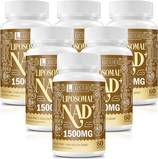 NAD Supplement 1500MG, Liposomal NAD+ Supplement with TMG, 98%+ Absorption, Pure NAD Plus, Non-GMO Aging Defense, Cellular Energy, Heart & Brain Function, Longevity, 360 Softgels