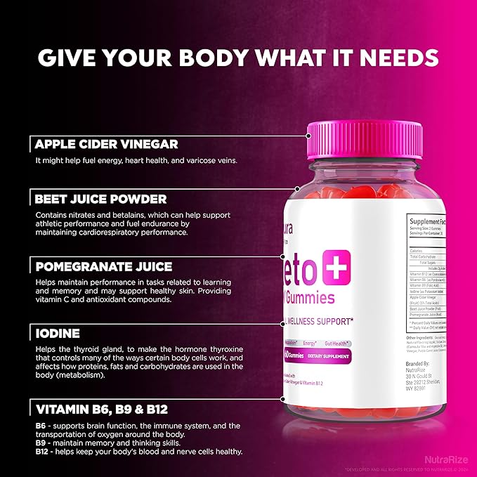 Noura Keto ACV Gummies, Official Noura Keto Supplement, Keto + ACV Gummy, All Natural Keto Plus ACV, Apple Cider Vinegar Keto Reviews (60 Gummies)