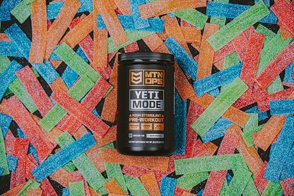 MTN OPS Yeti Mode Pre-Workout Powder - Explosive High-Stimulant with 300mg Caffeine, Creatine Monohydrate, Beta-Alanine, and 45mg Niacin - Sour Smash Flavor in 30 Serving Tub