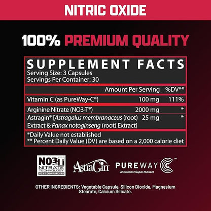 Nutrex Research NIOX Extreme Pumps NO3-T Arginine Nitrate Supplement with Vitamin C and AstraGin - Pre-Workout Booster for Muscle Pump, Vascularity, and Endurance - 90 Capsules
