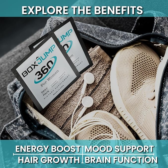 Daily Multivitamin Packs for Women - Packed with All Essential Minerals and Vitamins for Women - Boost Energy, Increase Endurance, Aid Immune Support - Vitamin D, C, E, A, B12+ (30-Day) - BoxJump 360