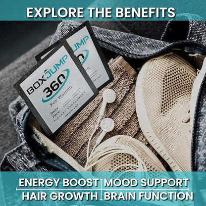 Daily Multivitamin Packs for Women - Packed with All Essential Minerals and Vitamins for Women - Boost Energy, Increase Endurance, Aid Immune Support - Vitamin D, C, E, A, B12+ (30-Day) - BoxJump 360