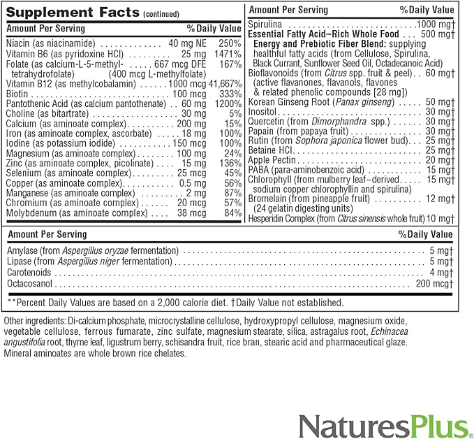 Natures Plus Source of Life - 30 Tablets - Multivitamin & Mineral Supplement - Supports Natural Energy & Overall Well-Being - Gluten Free, Vegetarian - 10 Total Servings