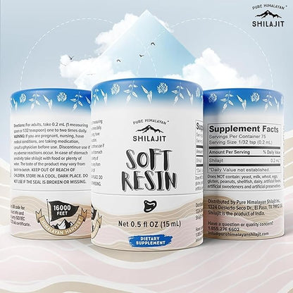 Himalayan Shilajit by Pure Himalyan Shilajit, Grade A Himalayan Soft Resin, Energy & Immune Support, Natural Source of Fulvic Acid & 85+ Trace Minerals Supplement for Men & Women (15ml/0.5oz)