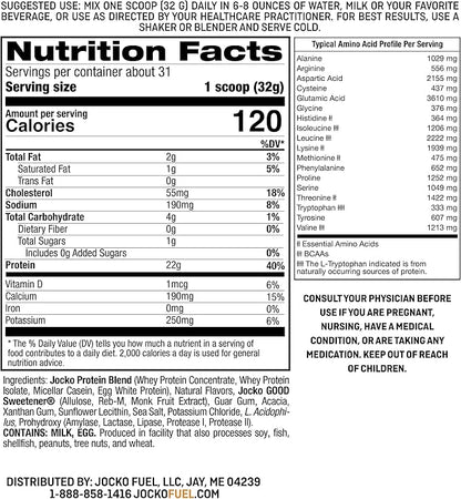 Jocko Mölk Whey Protein Powder 22g Sugar Free Monk Fruit Blend - Muscle Recovery & Growth, Packaging May Vary (31 Servings, Pumpkin)