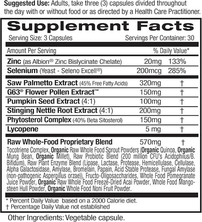 EMERALD LABS Prostate Health - Prostate Support Supplement with Saw Palmetto, Lycopene, Stinging Nettle & More* - Vegan & Gluten-Free - 90 Vegetable Capsules (30-Day Supply)