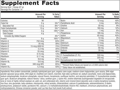Metagenics MetaKids Nutrition Powder - Kids Multivitamin Powder - with Prebiotics, DHA, Protein & Amino Acids - Complete Protein - Non-GMO & Gluten Free - Vanilla - 13.33 oz