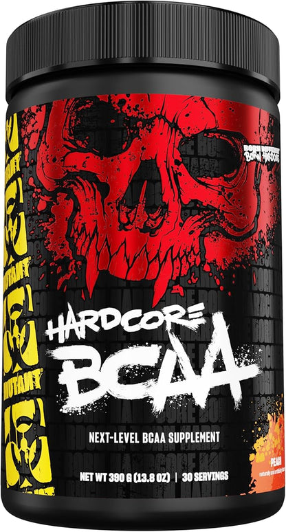 Mutant Hardcore BCAA - Pre, Intra or Post Workout – BCAA Next Level branched-Chain Amino Acids Supplement – Hydration + Recovery - 30 Serving -Peach