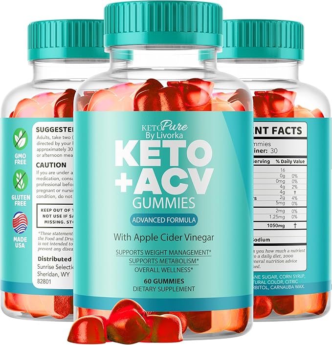 (3 Pack) Keto Pure ACV Gummies, Keto Pure Gummies Advanced Formula, 180 Gummies for 3 Months