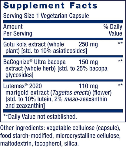Life Extension Quick Brain Nootropic, 30 vegetarian capsules—Enhanced brain performance, learning and retention, brain supplement- 1-Daily, gluten-free, non-GMO