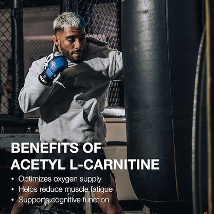 RAW Acetyl L-Carnitine Supplement, 500mg - Premium Cellular Energy Formula Boosts Cognition - Natural Energy Pills for Fatigue, Reduce Muscle Damage & Promotes Repair - 60 Capsules