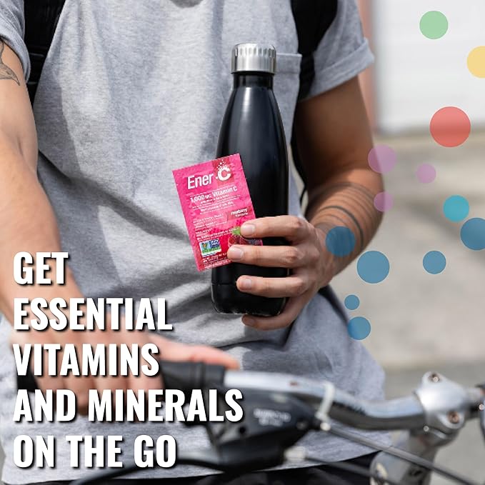 Ener-C Variety Pack Multivitamin Drink Mix Powder Vitamin C 1000mg & Electrolytes with Real Fruit Juice Natural Energy & Immune Support for Women & Men - Non-GMO Vegan & Gluten Free - 30 Count