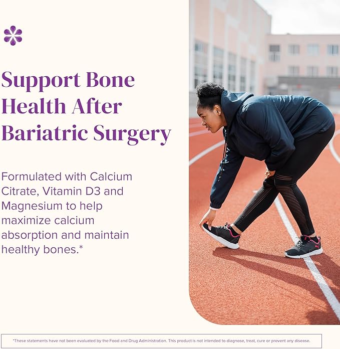 Barimelts Calcium Citrate with Vitamin D3 & Magnesium - 120 Smooth-Dissolving Tablets (1-Month Supply) - Bariatric Calcium Supplements for Women, Natural Berry Flavor