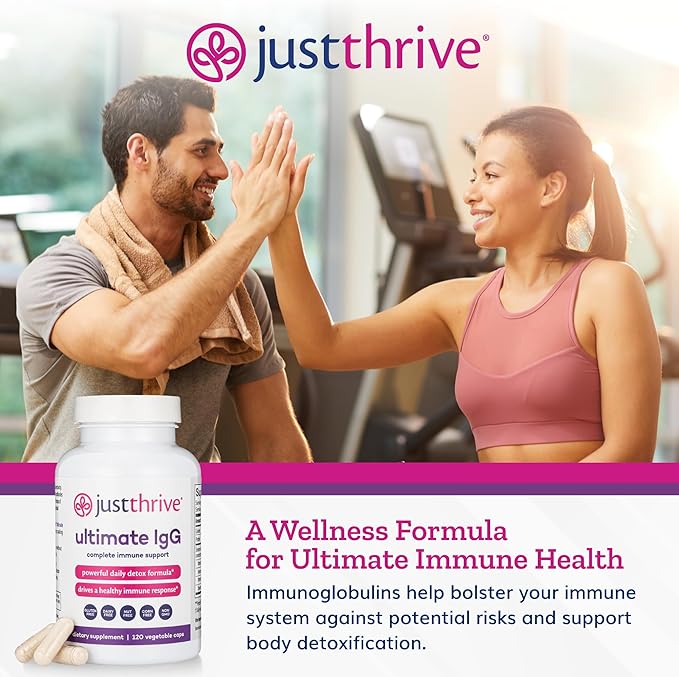 Just Thrive - Ultimate IgG - Complete Immune Support Supplement - Detox Formula, 120 Vegetable Capsules