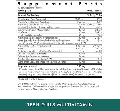 Michael's Health Naturopathic Programs Teen Girls Multivitamin - 60 Vegetarian Tablets - with B Complex Vitamins & Female Herbal Blend - Kosher - 30 Servings