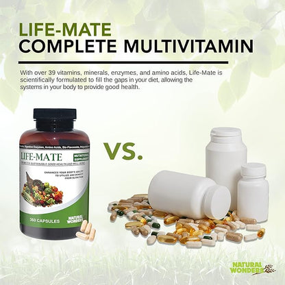Natural Wonders Life Mate – Multivitamin Supplement | Prenatal Multi-Vitamins for Women with Nutritional and Immune Support | Energy Supplements for Men & Women (360 Capsules)