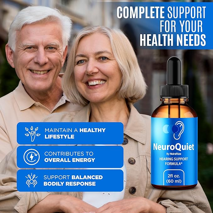 (3 Pack) NeuroQuiet Drops - Hearing Support Formula, Official NeuroQuiet to Support Cognitive Performance, All Natural Neuro Quiet to Maintain Auditory Health, Gotas Review (90 Servings)