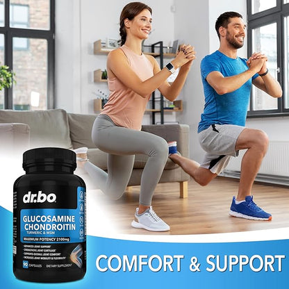 Glucosamine Chondroitin MSM Turmeric - Joint Health Supplement 2100mg Knee Bone & Joints - Joint Support Supplement Pills Advanced Glucosamine Sulfate Capsules Joint Supplements for Men Women Adults