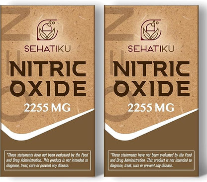 Nitric Oxide Supplement 2255 MG, Nitric Oxide Booster & 6-in-1 Phytonutrient Blend for Heart, Circulation, Immune - 90 Capsules (2 Bottle)