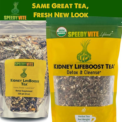 SpeedyVite Kidney Bladder LifeBoost Tea Herbal Supplement, USDA Organic Cleanses & Supports Urinary Tract Health, Marshmallow Root Dandelion Goldenrod Juniper Hydrangea+ Natural Detox