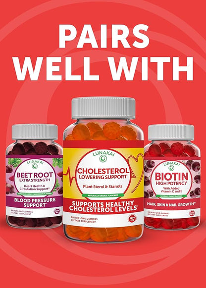 Lunakai Extra Strength 3000mcg Vitamin B12 Gummies - USA Made, Delicious Daily Energy & Metabolism Support - Vegan B12 Methylcobalamin Supplement 60ct