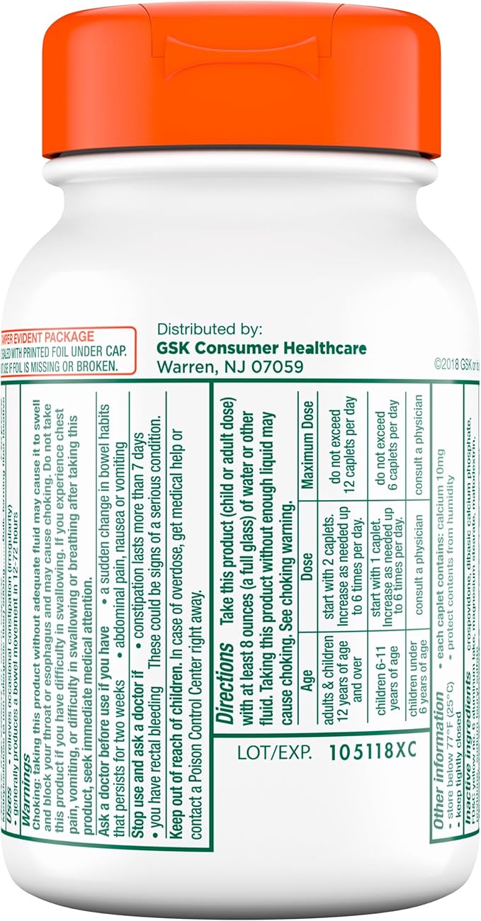 Citrucel Caplets Fiber Therapy for Occasional Constipation Relief, 100 count