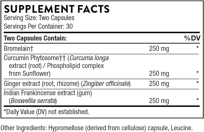 THORNE Phytoprofen - Botanical Blend of Ginger, Boswellia, and Curcumin - Supports Healthy Cytokine Balance and Healing After Injury or Surgery - Gluten-Free, Soy-Free, Dairy-Free - 60 Capsules