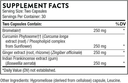 THORNE Phytoprofen - Botanical Blend of Ginger, Boswellia, and Curcumin - Supports Healthy Cytokine Balance and Healing After Injury or Surgery - Gluten-Free, Soy-Free, Dairy-Free - 60 Capsules