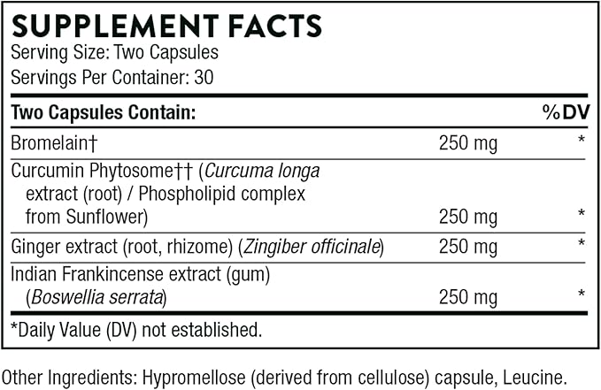 THORNE Phytoprofen - Botanical Blend of Ginger, Boswellia, and Curcumin - Supports Healthy Cytokine Balance and Healing After Injury or Surgery - Gluten-Free, Soy-Free, Dairy-Free - 60 Capsules