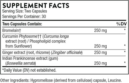 THORNE Phytoprofen - Botanical Blend of Ginger, Boswellia, and Curcumin - Supports Healthy Cytokine Balance and Healing After Injury or Surgery - Gluten-Free, Soy-Free, Dairy-Free - 60 Capsules