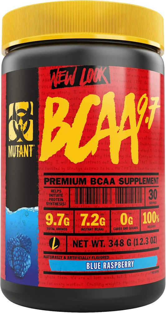 Mutant BCAA 9.7 Supplement BCAA Powder with Micronized Amino Energy Support Stack, 348g - Blue Raspberry
