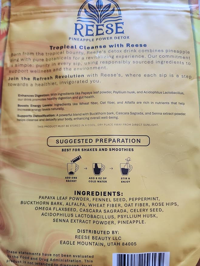 Fiber Fuel Pineapple Cleansing Drink | Probiotics and Enzymes | All Natural Premium Ingredients Products | Energy