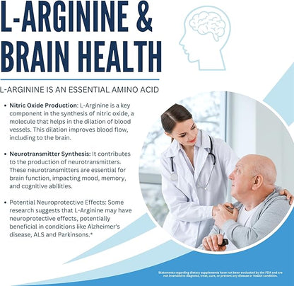 Simplesa AAKG Arginine Powder, L-Arginine Alpha-Ketoglutarate Supplement, 2000mg Per Serving, Supports Brain Health, Memory, Focus and Healthy Aging Processes, 250g Powder Supplement