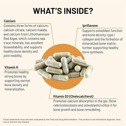 Mountain Peak Nutritionals Osteo Supplement - Organ & Strong Bone Support, Promotes Bone Health - With Vitamins D3, K2, Calcium, and Magnesium - Bone Building & Strengthening (240 Vegetarian Capsules)