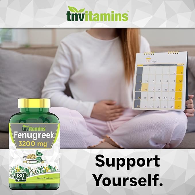 Fenugreek Capsules: 3200 mg - 180 Capsules | Fenugreek Supplement for Men & Women | Fenugreek Seed Powder Extract | Non-GMO | Made in The USA!