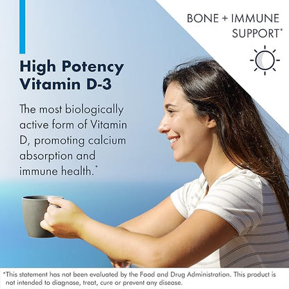 Metabolic Maintenance Vitamin D-3 10,000 IU - Easier Absorption D3 for Immune, Mood + Cardiovascular Support (60 Capsules)