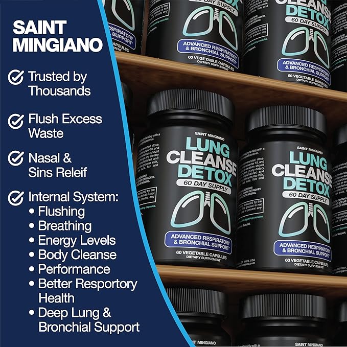 Lung Cleanse Detox, 60 Day Cleanse - Supports Lung Health Within Bronchial & Respiratory Systems - Quit & Stop Smoking Aids - Herbal Detox for Lungs
