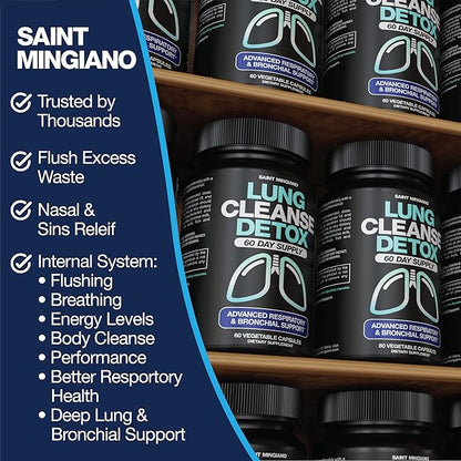 Lung Cleanse Detox, 60 Day Cleanse - Supports Lung Health Within Bronchial & Respiratory Systems - Quit & Stop Smoking Aids - Herbal Detox for Lungs