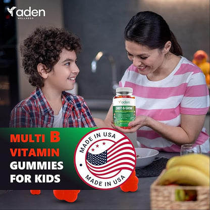 Multi B Vitamin Gummies for Kids - with B-Complex B6 B12 B9 (Folate) B7 (Biotin) B5 (Pantothenic Acid), A, C, D, E, Zinc, Iodine, Inositol – Energy, Nervous System, Immunity Support